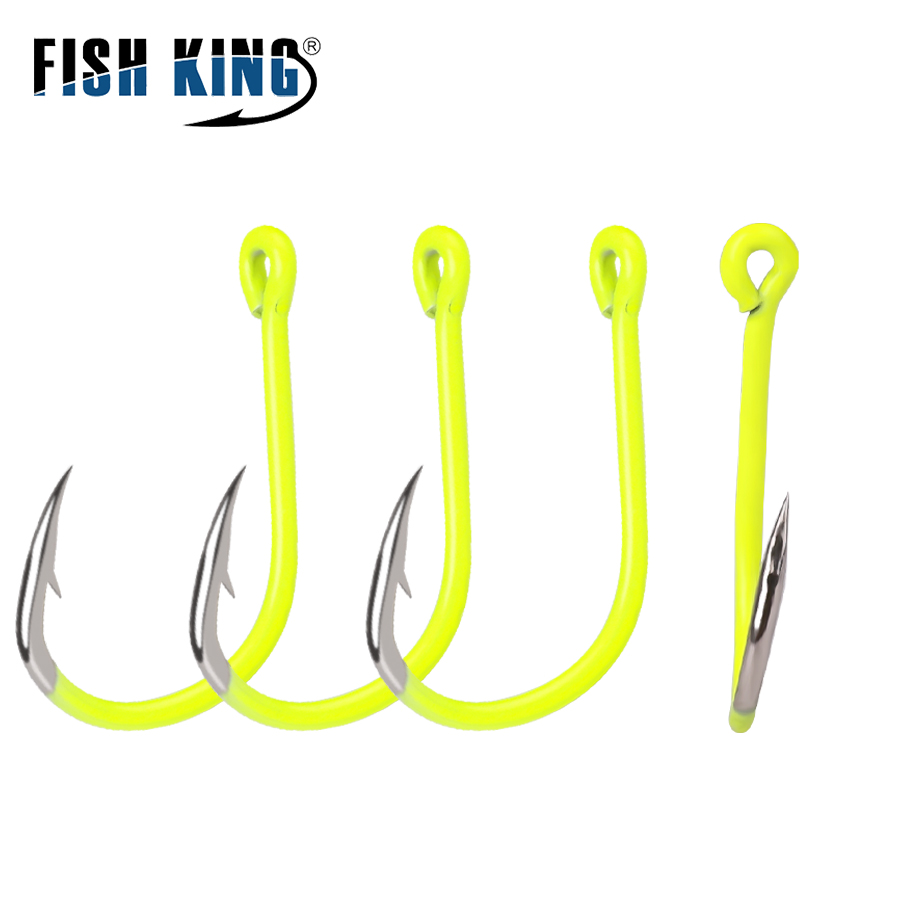 Fishing Hook Barbless - NGB 50pcs 1/0#-10#Fluorescent Fishing Hooks Barbed